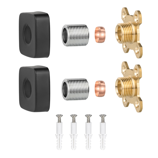 Plaque de robinet de douche carrée noire