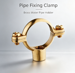 Pince de support de tuyau en laiton, support de fixation de tuyau d'eau en laiton robuste, pince de support de tuyau de type fendu pour l'installation de canalisations de plomberie