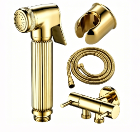 Ensemble pulvérisateur de bidet Shattaf en laiton massif doré, kit de nettoyage de toilettes à main pressurisé