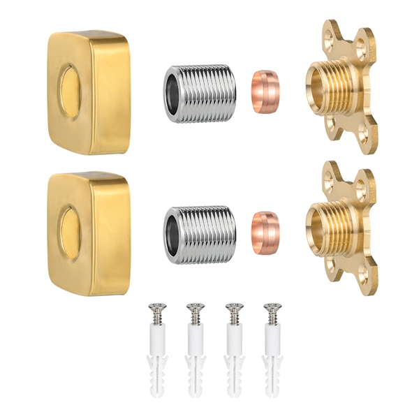 Plaque de robinet de douche carrée dorée