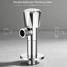 Vanne d'arrêt d'angle en laiton anti-fuite, vanne de coupure d'eau de salle de bains Durable à filetage mâle femelle de 1/2 