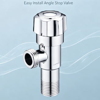 Vanne d'arrêt d'angle en acier inoxydable de qualité supérieure, vanne d'arrêt d'eau sans fuite à filetage de 1/2 pouce avec bouton multi-faces pour la plomberie de salle de bains, de toilettes et de chauffe-eau