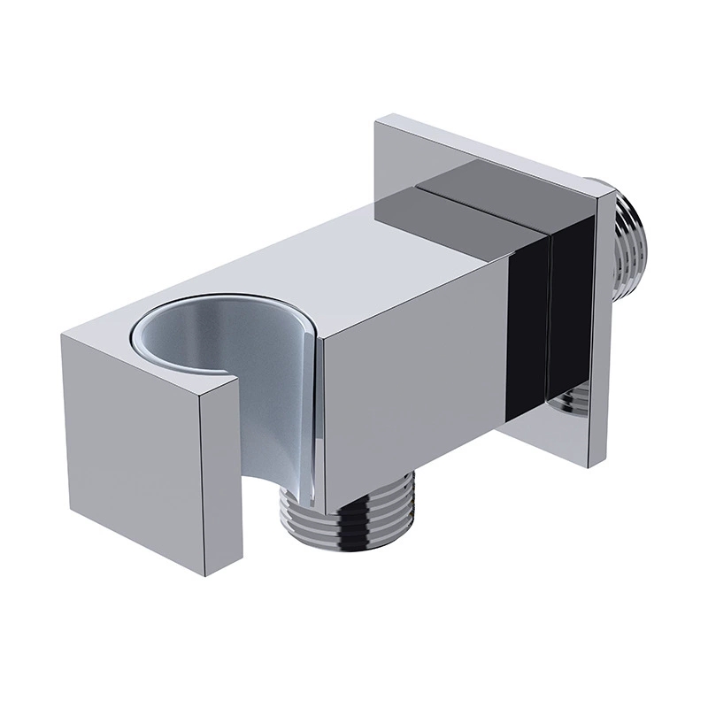 Vanne à angle carré en laiton massif avec support de montage, vanne d'arrêt de sortie murale d'eau chaude et froide pour robinet