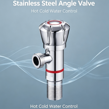 Vanne d'arrêt d'angle d'eau chaude en acier inoxydable massif, vanne d'arrêt polie à filetage standard de 1/2 pouce pour évier de salle de bain, chauffe-eau et plomberie de toilettes