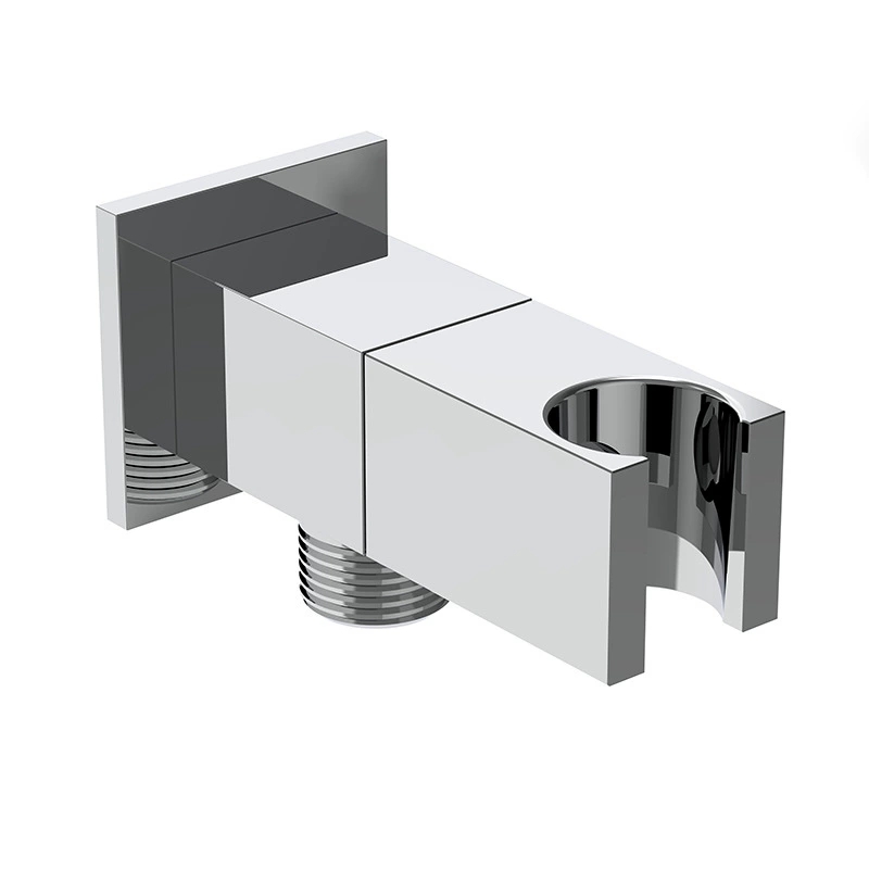 Valve à angle carré en laiton massif épais avec support de douche, valve d'arrêt droite de 1/2